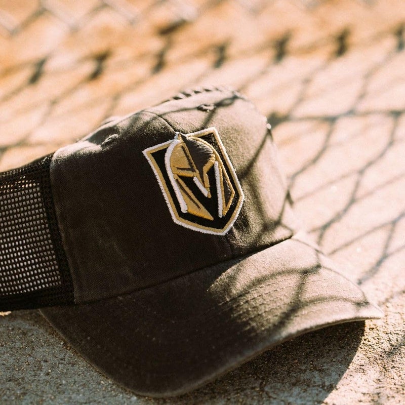 AMERICAN NEEDLE Vegas Golden Knights Raglan Bones Mesh Back Trucker Adjustable Strapback Hat (41152A-VGK) - Image 4